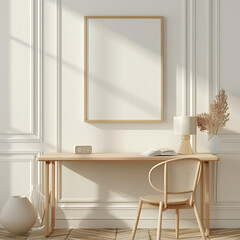 shelf picture render minimal mockup living canvas furniture up indoor poster apartment floor photo room chair image simple frame interior mock blank home scandinavian nordic business lig