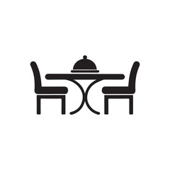 
Restaurant Table Icon, dining table and chairs silhouette icon, Dining table logo, Vector illustration
