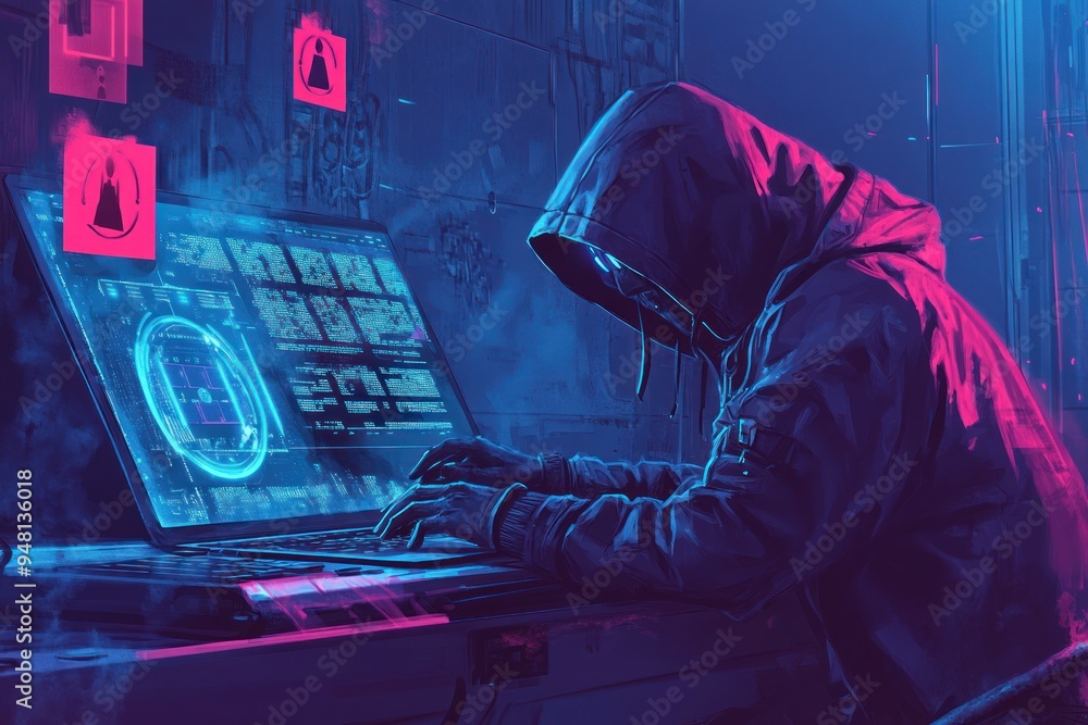 Poster hacker in a digital world