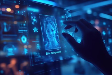 Digital Interface with a Woman's Face