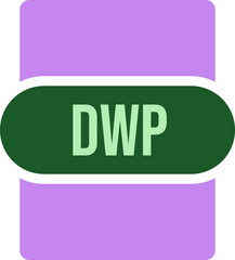 DWP File extension icon rounded and color fill