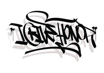 I GIVE HONOR graffiti tag style design