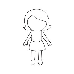 girl. Girl outline drawing Vector Images. Beautiful girl outline image on a white background in vector design.