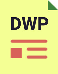 DWP with deep and minimal colors and folded icon