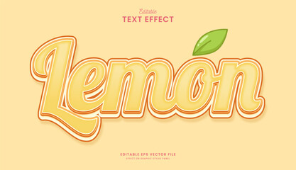 decorative lemon yellow editable text effect design