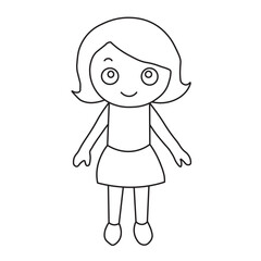 girl. Girl outline drawing Vector Images. Beautiful girl outline image on a white background in vector design.