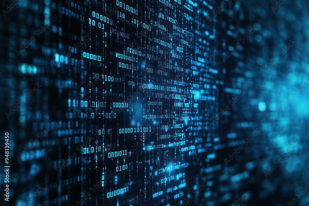 Poster abstract binary code digital background