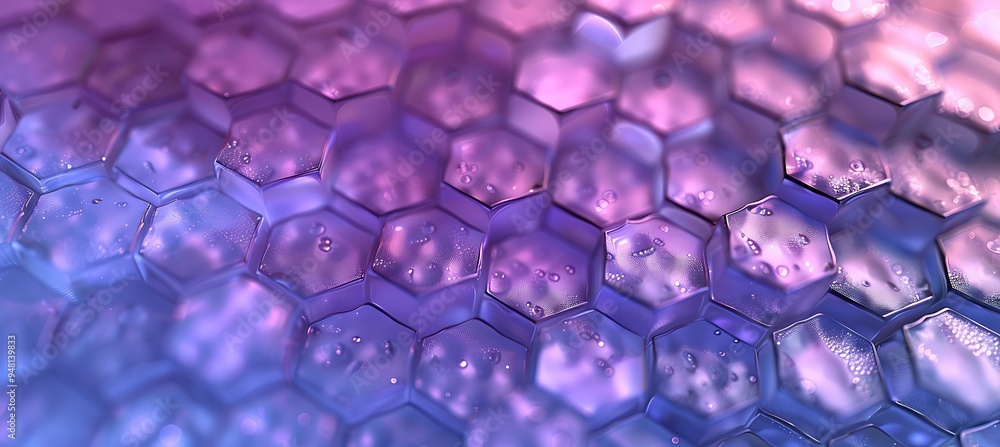 Poster purple geometric backdrop with abstract hexagonal shapes