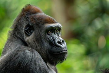 Obraz premium Close-Up Portrait of a Majestic Gorilla