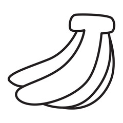 banana doodle icon transparent background