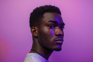 Obraz premium Man with Purple Lighting