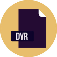 DVR File format icon rounded circle BG