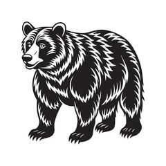 Obraz premium Simple Bear Silhouette Vector Art Illustration Download.