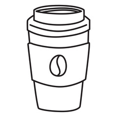 coffee cup doodle icon transparent background