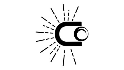 Fototapeta premium magnetic storm, black isolated silhouette 