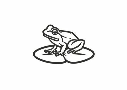 recommend clip art: frog icon silhouette on white background. Linear style sign for mobile concept and web design. frog symbol logo illustration.