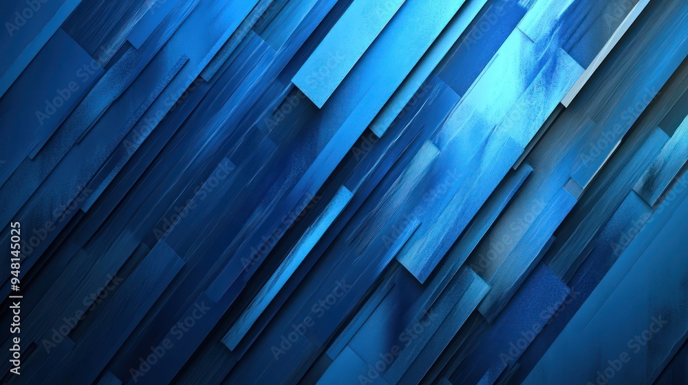 Poster a vibrant abstract background with varying shades of blue, featuring layered geometric shapes that c