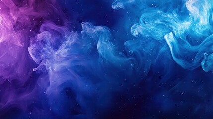 Fototapeta premium A mesmerizing cosmic scene featuring swirling clouds of purple and blue gases, evoking a sense of wonder and mystery.