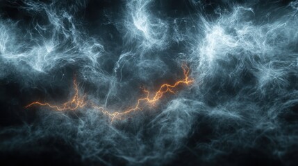 Obraz premium A dramatic display of swirling clouds and vivid lightning arcs, creating a powerful and electrifying atmosphere.