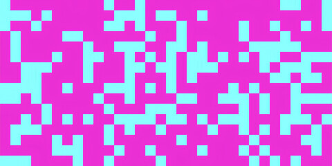 Abstract background with a pixelated pattern in pink and blue colors.