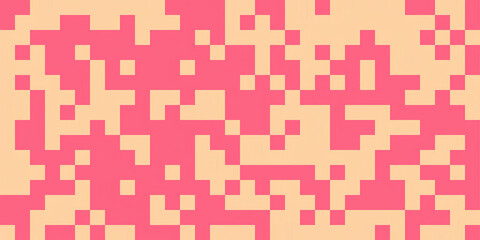 Abstract geometric pattern background with pink and peach colors, pixelated and digital style.  Great for backgrounds, website designs, and digital art projects.