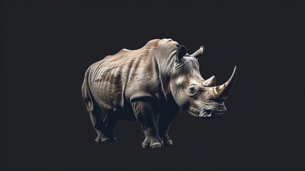 Fototapeta premium rhino on black background