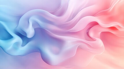 Obraz premium Soft and fluid pink and blue fabric waves creating a dreamy and tranquil atmosphere.