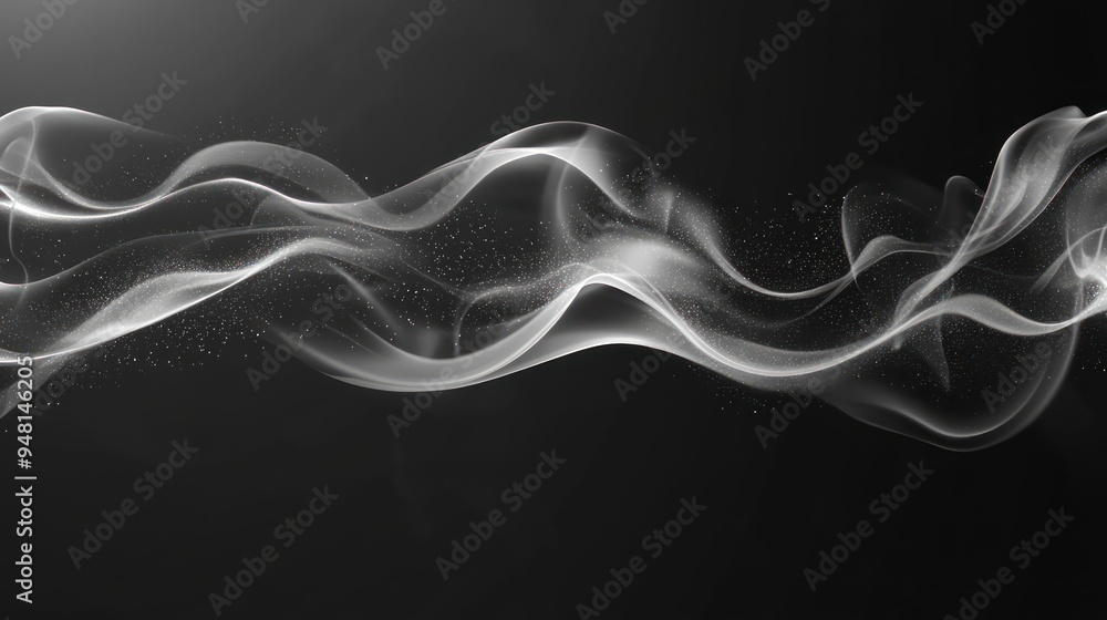 Poster elegant wisps of smoke in a dark setting, creating a surreal and mysterious atmosphere.