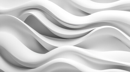 Obraz premium Abstract white wave patterns create a sense of fluid motion and elegance.