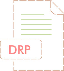 DRP File format icon rounded dashed outline