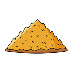 Mountain Wood Shavings Art on White Background