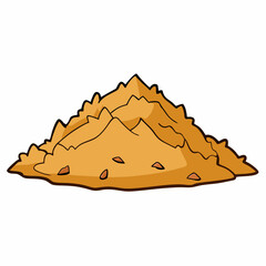 Mountain Wood Shavings Art on White Background