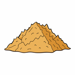 Mountain Wood Shavings Art on White Background