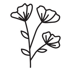 flower doodle icon transparent background