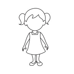 girl in a dress. girl. Girl outline drawing Vector Images. Beautiful girl outline image on a white background in vector design.