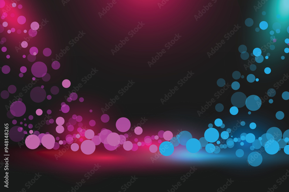 Poster abstract colorful bokeh background design. circle ball modern background design with gradient color.