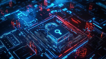 Cybersecurity and privacy concepts to protect data. lock icon and internet network security technology. businessmen protecting personal data on laptop and virtual interfaces.