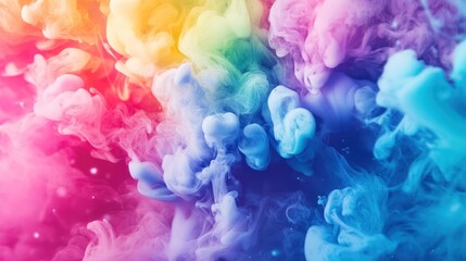Obraz premium A vibrant swirl of colorful smoke creates a mesmerizing abstract background.