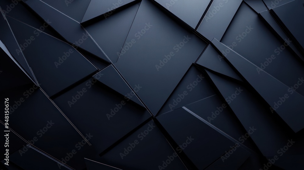 Poster a dynamic composition of black geometric shapes creating a modern and textured background.