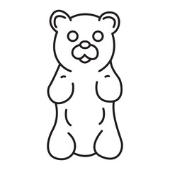 teddy bear doodle icon transparent background