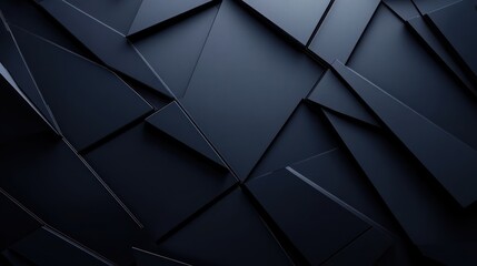 A dynamic composition of black geometric shapes creating a modern and textured background.