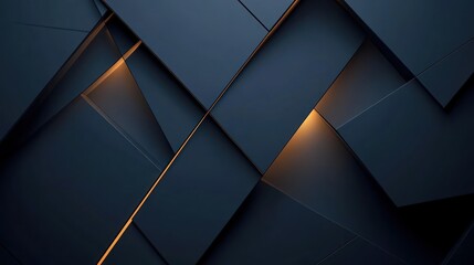 Abstract geometric shapes in dark tones with golden highlights create a striking visual pattern.
