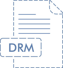 DRM File format icon rounded outline