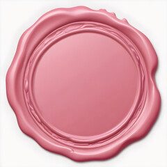 Pink Wax Seal Mockup Old Sealed Empty Stamp Illustration Isolated Graphic Design