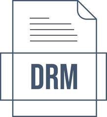 DRM File icon crisp thick outline sharp corners