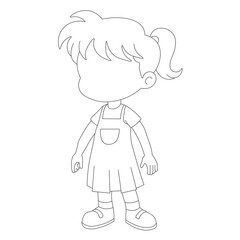 Girl outline drawing Vector Images. Beautiful girl outline image on a white background in vector design.