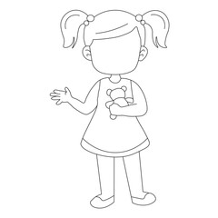 Girl outline drawing Vector Images. Beautiful girl outline image on a white background in vector design.