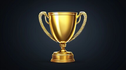 Champion golden trophy for winner background. success and achievement concept. sport and cup award theme.