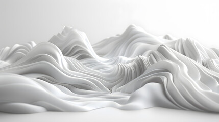 Fototapeta premium Abstract 3D minimalistic illustration with smooth continuous lines creating organic shapes. The artwork reflects a modern and elegant design, abstract geometric forms and balance in composition.