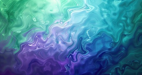 Obraz premium An abstract swirl of colors blending in shades of green, blue, and purple.